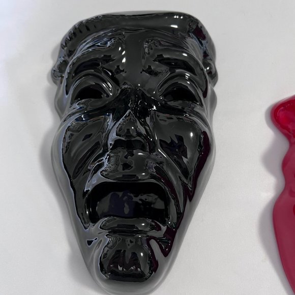 Vintage 80's Smile Now Cry Later Decorative Porcelain Masks Comedy Tragedy Drama - Picture 3 of 11